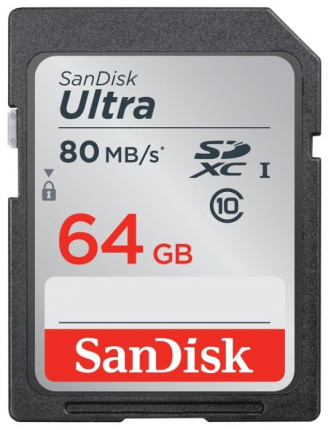 SanDisk Ultra SDXC Clasa 10 UHS-I 80MB / s 64GB