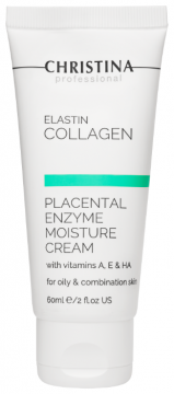 Christina ELASTINCOLLAGEN PLACENTAL ENZYME MOISTURE CREAM with VITAMINS A, E & HA for OILY and COMBINATION SKIN