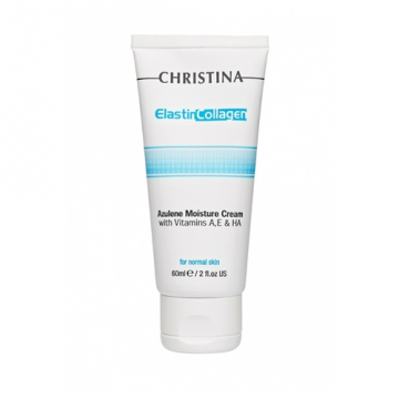 Christina Elastincollagen Azulene Moisture Cream พร้อมวิตามิน A, E & Ha สำหรับผิวธรรมดา