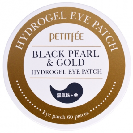 Petitfee Черен перлен и златен хидрогелен пластир за очи
