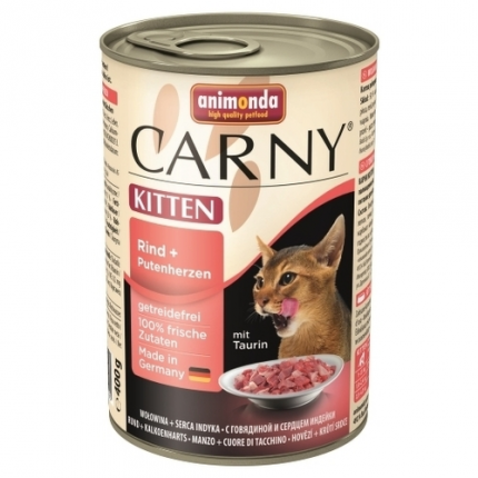 Animonda Carny Kitten za mačiće s goveđim i purećim srcem
