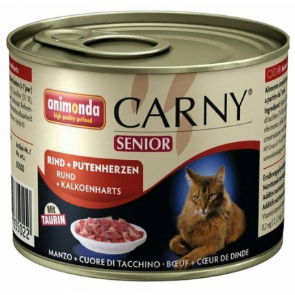 Animonda Carny Senior za starije mačke s goveđim i purećim srcem