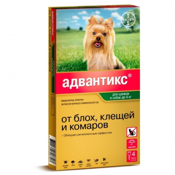 Advantix Bayer pre šteňatá a psy do 4 kg