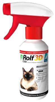 RolfСlub 3D τσιμπούρι και ψεκασμός ψύλλων για γάτες 200 ml
