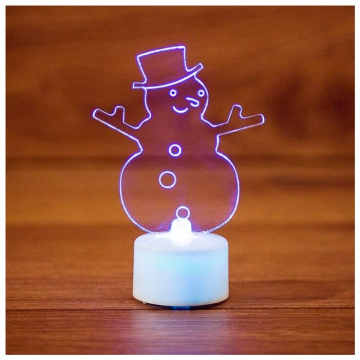 NEON-NIGHT Snowman with hat 2D 10 cm