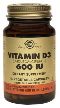 SOLGAR vitamine D3 600me 250mg n ° 60
